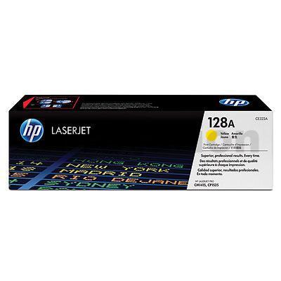 HP CE322A (128A) Genuine Yellow  Toner Cartridge - 1,300 Pages