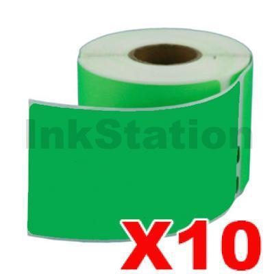 10 x Dymo SD99014 Compatible Green Label Roll 54mm x 101mm -220 labels per roll