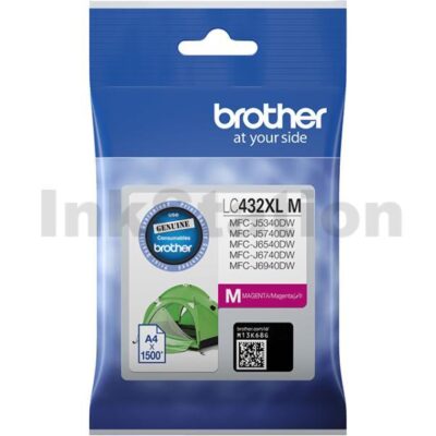 Brother LC-432XLM Genuine Magenta High Yield Ink Cartridge - 1,500 pages
