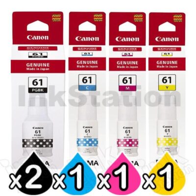 5-Pack Genuine Canon GI61 Ink Bottle [2BK,1C,1M,1Y]