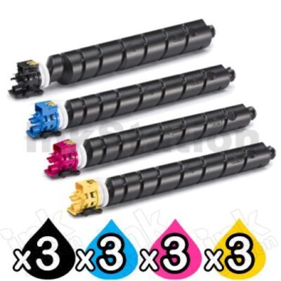 3 sets of 4 Pack Non-Genuine alternative for TK-8519 Toner Cartridge suitable for Kyocera TASKalfa 5052CI 5053CI 6052CI 6053CI [3BK,3C,3M,3Y]