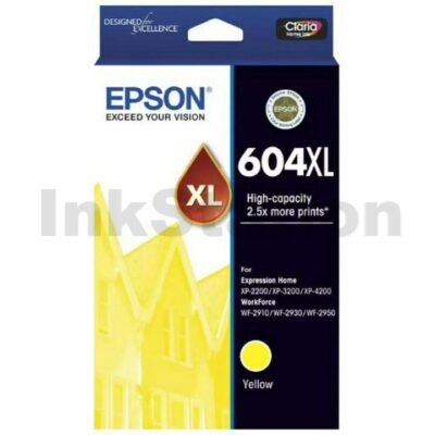 Epson 604XL (C13T10H492) Genuine Yellow High Yield Inkjet Cartridge - 350 pages
