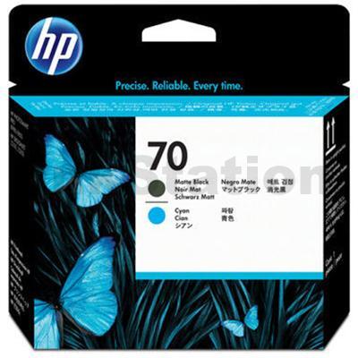 HP 70 Genuine Matte Black and Cyan Printhead C9404A
