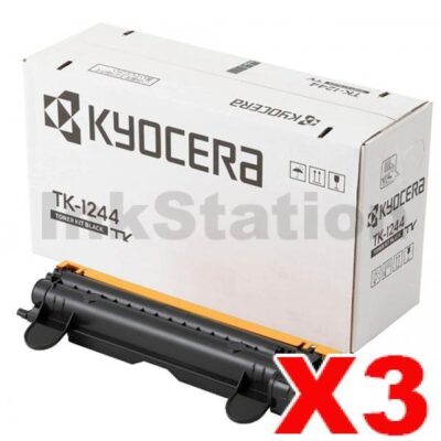 3 x Genuine Kyocera TK-1244 Black Toner Kit MA2000w - 1,500 pages
