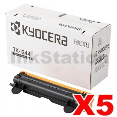 5 x Genuine Kyocera TK-1244 Black Toner Kit MA2000w - 1,500 pages