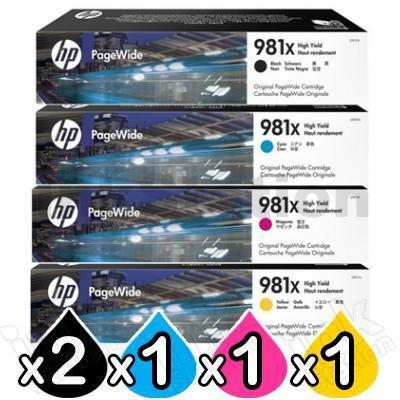 5 Pack HP 981X Genuine High Yield Inkjet Combo L0R12A - L0R09A [2BK,1C,1M,1Y]