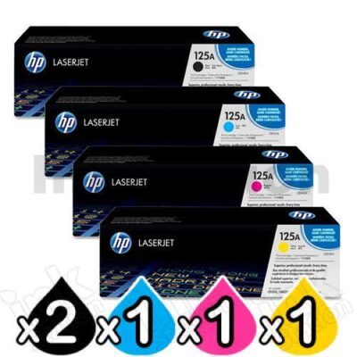 5 Pack HP CB540A-CB543A (125A) Genuine Toner Cartridges [2BK,1C,1M,1Y]