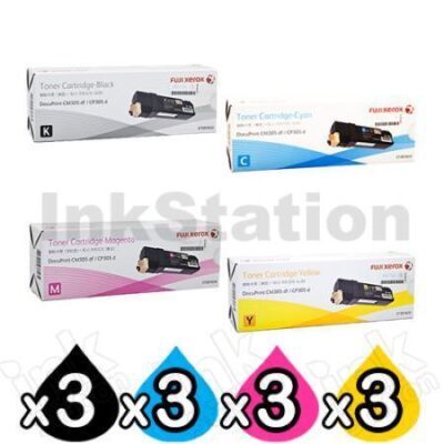 3 sets of 4 Pack Fuji Xerox DocuPrint CP305d,CM305df Genuine Toner Cartridges (CT201632-CT201635)