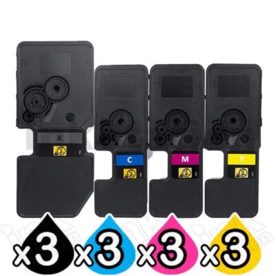 3 Sets of 4 Pack Non-Genuine alternative for TK-5444 Toner Cartridges suitable for Kyocera ECOSYS PA2100, MA2100 [3BK,3C,3M,3Y]