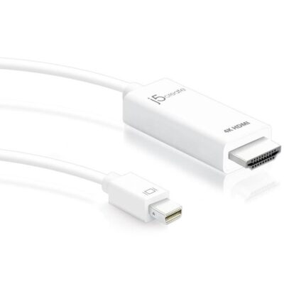 j5 create JDC159 1.8m DisplayPort HDMI White DisplayPort cable