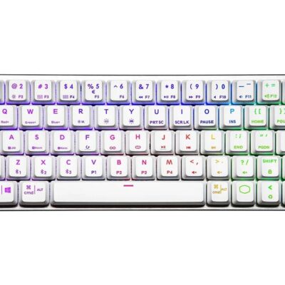Cooler Master (SK-622-SKTR1-US) SK622 Hybrid Wireless White Mechanical Gaming Keyboard - LP Red Switch