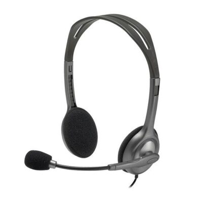 Logitech H110 Binaural Headset, Black & Silver