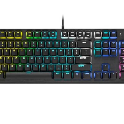 Corsair (CH-910D018-) K60 RGB Low Profile Mechanical Gaming Keyboard - Black, Low Profile Speed Switches