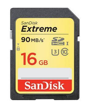 Sandisk Extreme memory card 16 GB SDHC Class 10 UHS-I