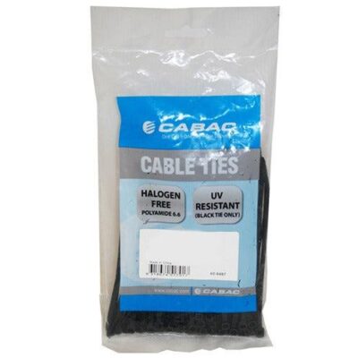 Cabac 200mm 100 Pack, 2.5mm UV Wide Nylon Cable Tie LS