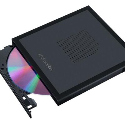 ASUS ZenDrive (SDRW-08V1M-U) V1M external DVD drive and writer with built-in cable-storage design, USB-C® interface, compatible with Windows 11 and macOS, M-DISC support, comprehensive backup solutions included