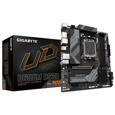 Gigabyte B650MDS3H 1.0 AMD AM5 ATX Motherboard 4x DDR5~128GB,2x PCIe x16, 2x M.2, 4x SATA 6, 3x USB 3.2, 1x USB-C, 4x USB 2.0