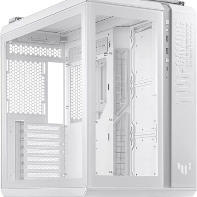 Asus GT502 TUF GAMING CASE WHT TG GT502 Tuf Gaming Case White Edition MID Tower ATX Case Tempered Glass Panel Support 360mm Cooler supports ATX PSUs up to 200mm. graphics card up to 400mm