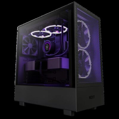 NZXT H Series H5 Flow Edition ATX Mid Tower Chassis All Black color