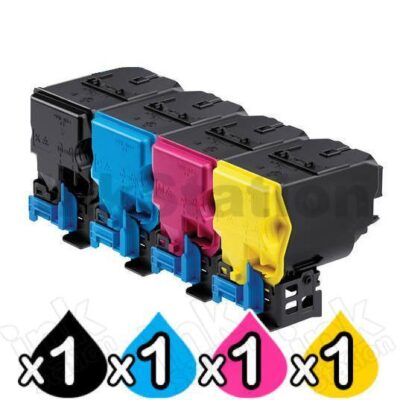 4 Pack Konica Minolta BIZHUB C3350 / C3850 TNP48 Compatible Toner Cartridge A5X0190 - A5X0490 [1BK,1C,1M,1Y]