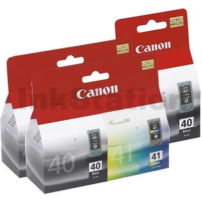 5-Pack Canon PG-40 + ( 2 x PG-40 & CL-41 - Twin Pack PG40CL41CP) Genuine Ink Cartriges Combo [3BK,2C]