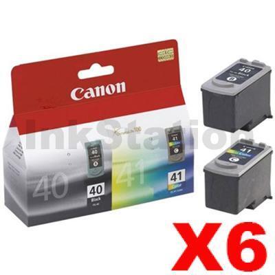 6 x Canon PG-40 & CL-41 Genuine Ink Twin Pack PG40CL41CP [6BK,6C]
