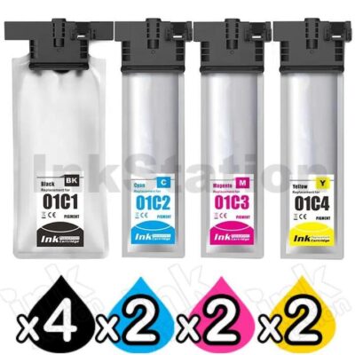 10-Pack Epson T01C1 - T01C4 Compatible Ink Unit Combo C13T01C100 - C13T01C400 [4BK,2C,2M,2Y]