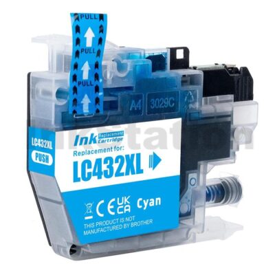Brother LC-432XLC Compatible Cyan High Yield Ink Cartridge - 1,500 pages