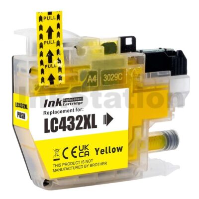 Brother LC-432XLY Compatible Yellow High Yield Ink Cartridge - 1,500 pages