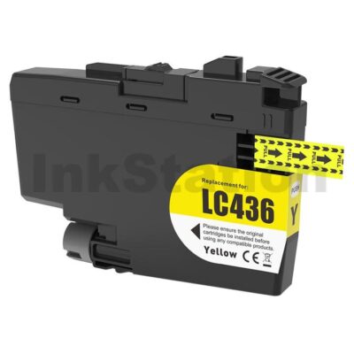 Brother LC-436Y Compatible Yellow Ink Cartridge - 1,500 pages