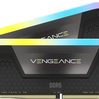 Corsair CMH32GX5M2E6000C36 VENGEANCE RGB 32GB (2x16GB) DDR5 DRAM 6000MT/s CL36 Memory Kit — Black