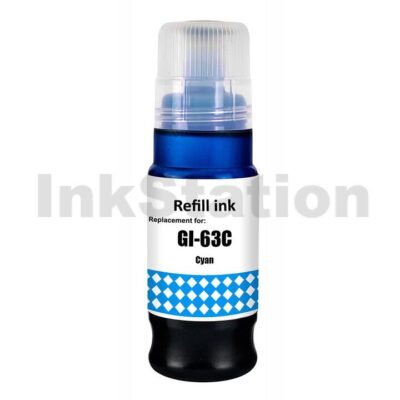 Compatible Canon GI63C Cyan Ink Bottle - 70ML