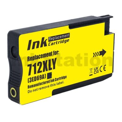 HP 712 Compatible Yellow Ink Cartridge 3ED69A 29ml