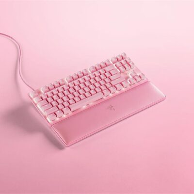 Razer RZ03-03942000-R3M1 Huntsman V2 Tenkeyless - Optical Gaming Keyboard (Linear Red Switch) - Quartz Edition - US Layout - FRML