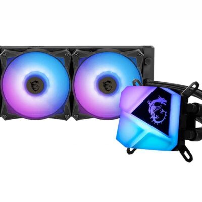 MSI MAG CORELIQUID C240 Liquid CPU Cooler '240mm Radiator, 2x 120mm ARGB PWM Fan, ARGB lighting, Center Supported, Compatible with Intel and AMD Platforms, Latest LGA 1700 ready'