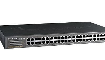 TP-Link TL-SF1024 24-port 10/100M Switch, 24 10/100M RJ45 ports, 1U 19-inch rack-mountable steel case