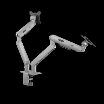 AOC AM420S Dual Monitor Arm. 17"-34", Durable Mechanical Spring, Silver.