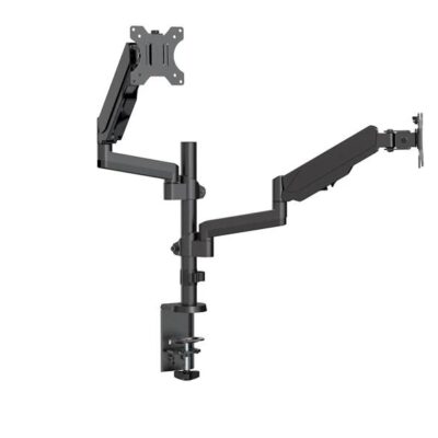 Brateck LDT16-C024 Dual Monitor Full Extension Gas Spring Dual Monitor Arm (independent Arms) Fit Most 17"-32" Monitors Up to 8kg per screen VESA 75x75/100x100