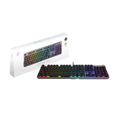 MSI STRIKE 600 SILENT US Gaming Keyboard. Mechanical Silent Switches, Black