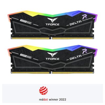Team FF3D532G6000HC38JDC01 T-Force DELTA RGB DDR5 600Mhz 32GB Kit(2*16GB) Desktop Memory. Black