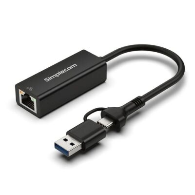 Simplecom NU315C SuperSpeed USB-C and USB-A to Gigabit Ethernet Adapter