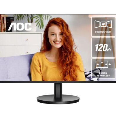 AOC 27B3CA3 27" IPS Panel Monitor. 1920 × 1080 (FHD), 120Hz, 1ms, IPS, Upgraded 3-Sided Frameless, Anti-Blue Light, HDMI and USB-C