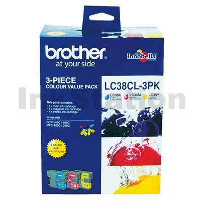 Genuine Brother LC-38CL3PK Colour Pack [C+M+Y] - 260 Pages each