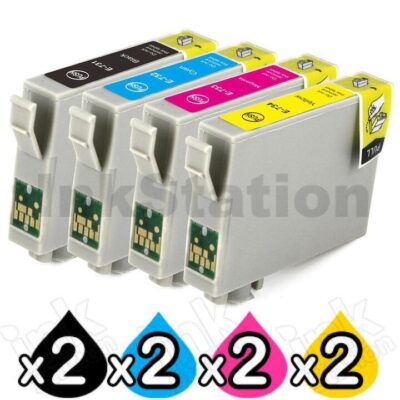 8 Pack Epson Compatible 73N Series Ink Combo [T0731- T0734] [2BK,2C,2M,2Y]