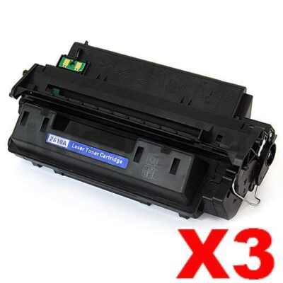 3 x HP Q2610A (10A) Compatible Black Toner Cartridge - 6,000 Pages