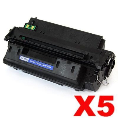 5 x HP Q2610A (10A) Compatible Black Toner Cartridge - 6,000 Pages