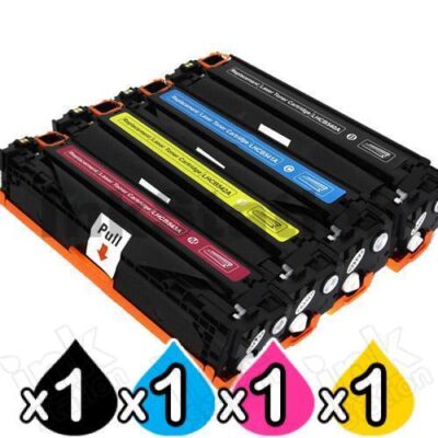 4 Pack HP CB540A-CB543A (125A) Compatible Toner Cartridges [1BK,1C,1M,1Y]