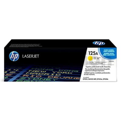 HP CB542A (125A) Genuine Yellow Toner Cartridge - 1,400 Pages