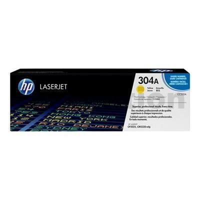 HP CC532A (304A) Genuine Yellow Toner Cartridge - 2,800 Pages