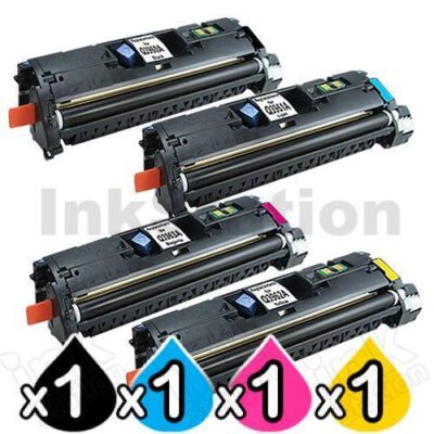 4 Pack HP Q3960A-Q3963A (122A) Compatible Toner Cartridges [1BK,1C,1M,1Y]